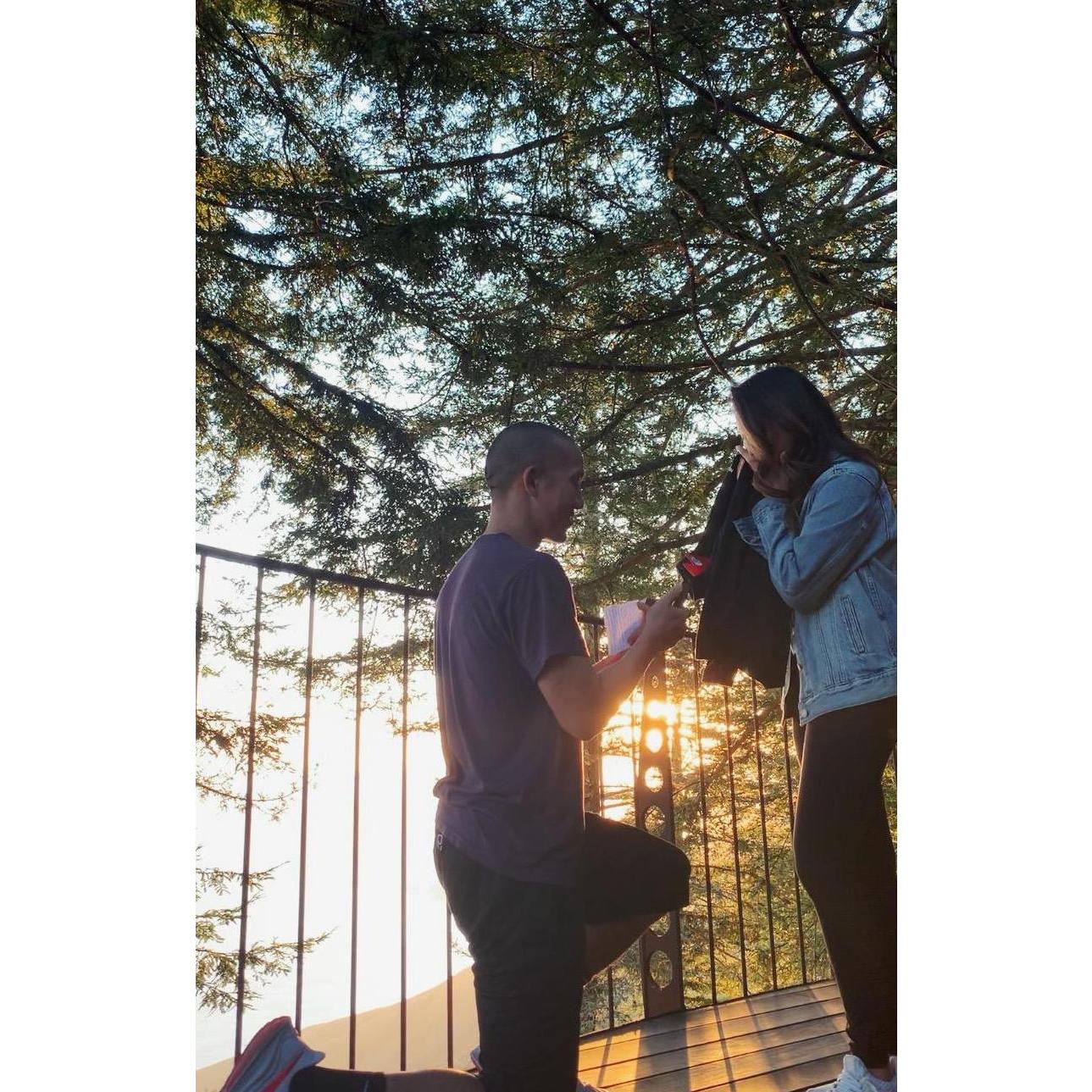 Kevin proposed to Arielle on a surprise trip to Big Sur! He even sped a little to make it for golden hour.