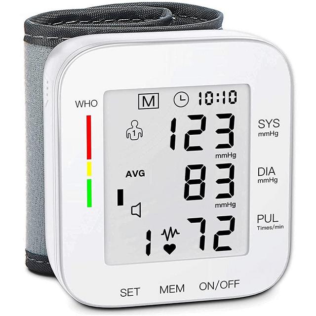 MMIZOO Blood Pressure Monitor Large LCD Display & Adjustable Wrist Cuff 5.31-7.68 inch Automatic 90x2 Reading Memory for Home Use (CK-102S)