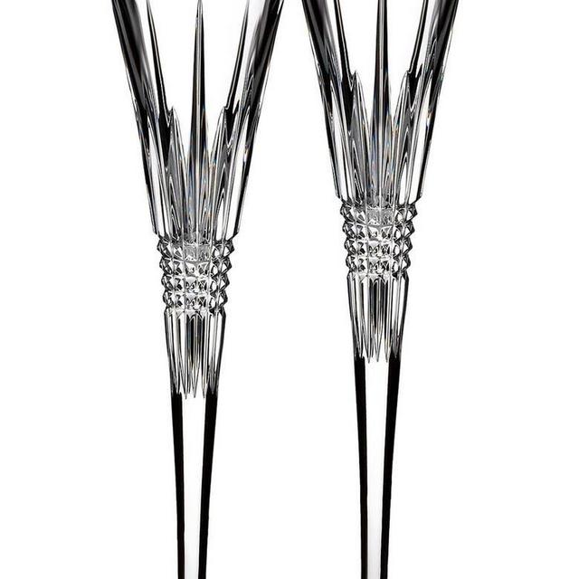 'Lismore Diamond' Lead Crystal Champagne Flutes