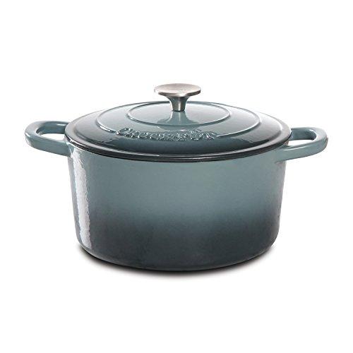 Crock Pot 69140.02 Artisan 5 Quart Enameled Cast Iron Round Dutch Oven, Slate Gray