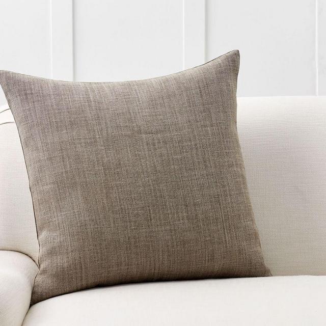 Belgian Linen Pillow Cover, 24", Pewter