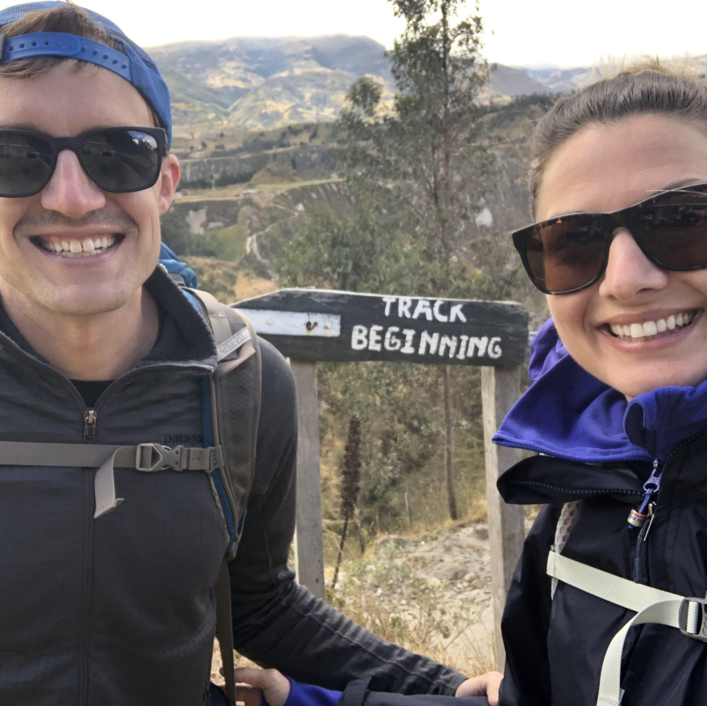 Looking chipper before the 3 day trek to Quilotoa Lake, August 2019