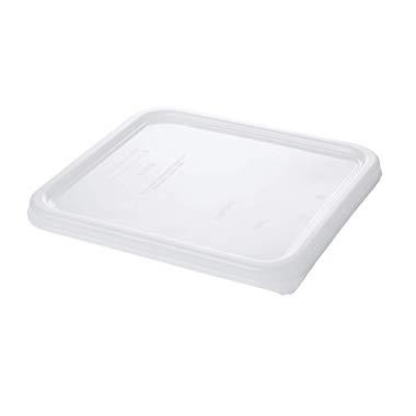 Rubbermaid Commercial Products Small Lid for 2, 4, 6, and 8 Qt. Plastic Space Saving Square Food Storage Container (FG650900WHT)