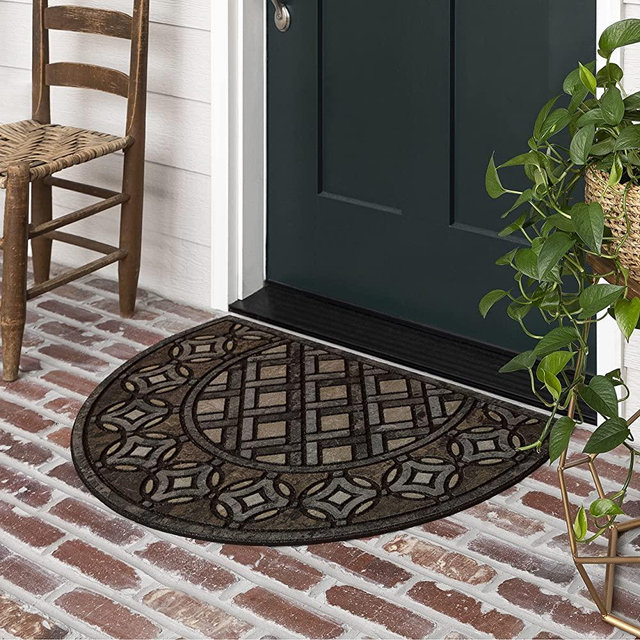 Mohawk Home Recycled Rubber Door Mat, Deco Tile Slice Brown (23" x 35")