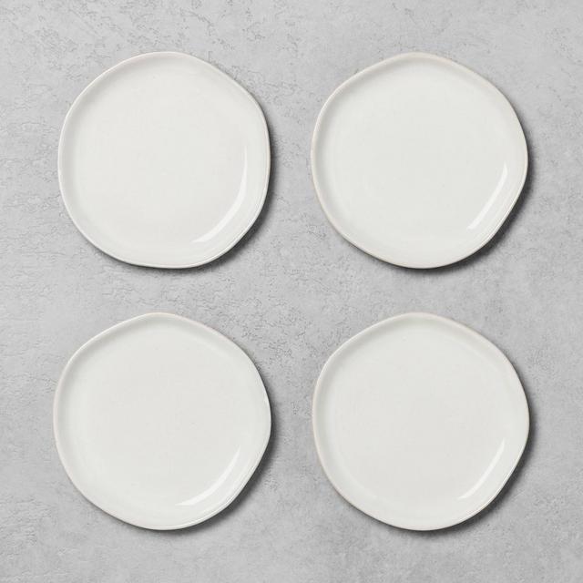 4pk Stoneware Appetizer Plate Sour Cream - Hearth & Hand™ with Magnolia