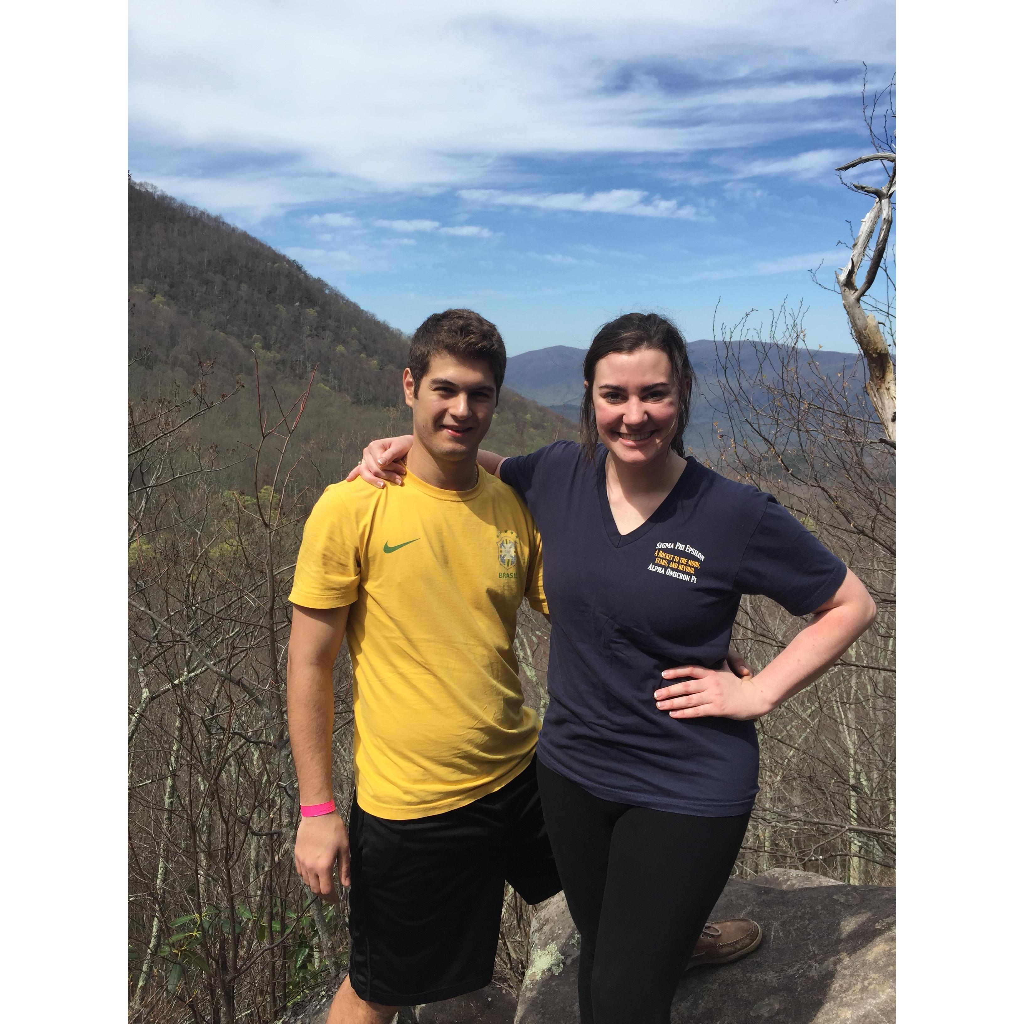 Hiking in Gatlinburg, Tennesse for Brandon's fraternity, SigEp's formal.
