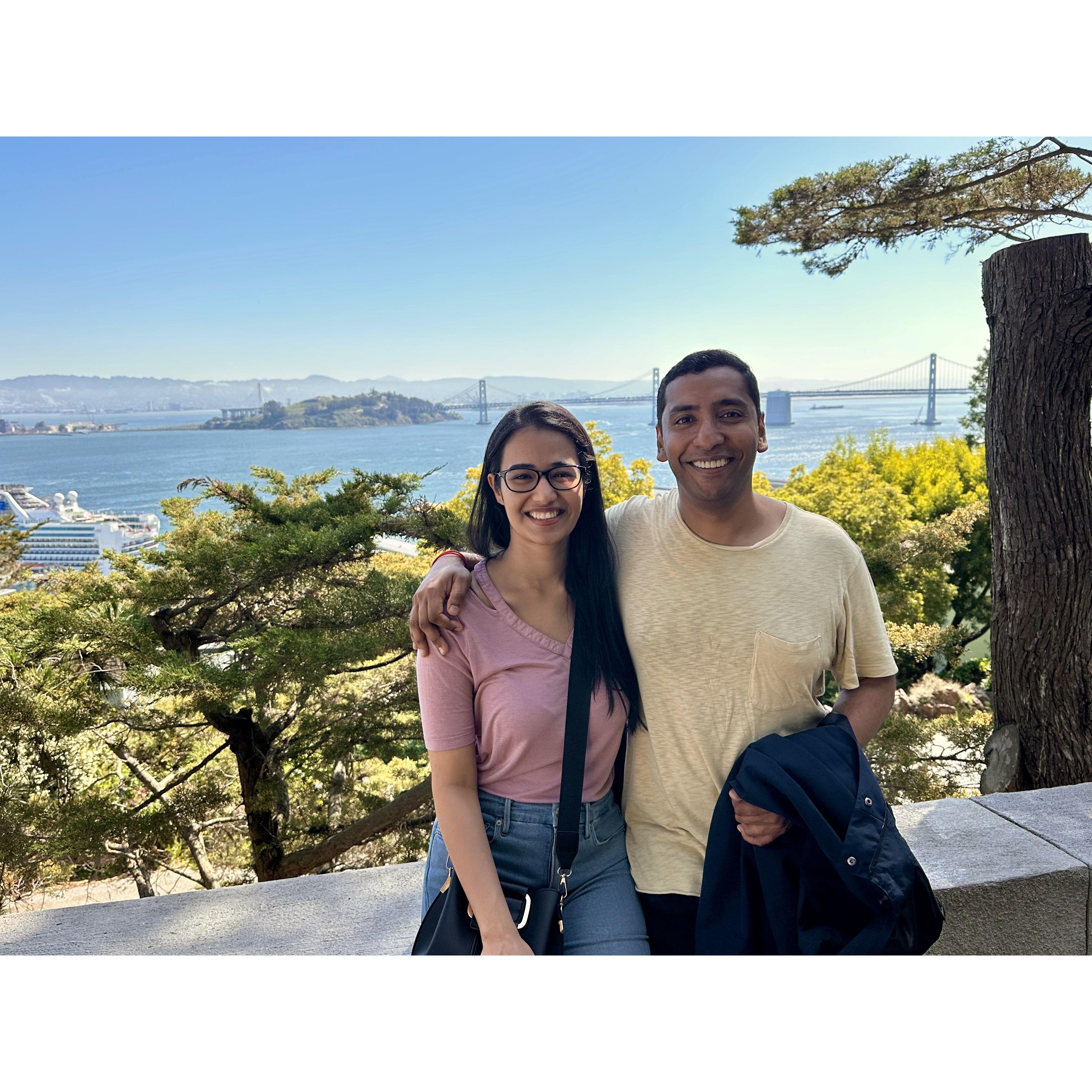 The day Deepti was tricked into a casual half marathon in the hilly streets of San Francisco but the view and company was worth it. We still look good after 30k steps.