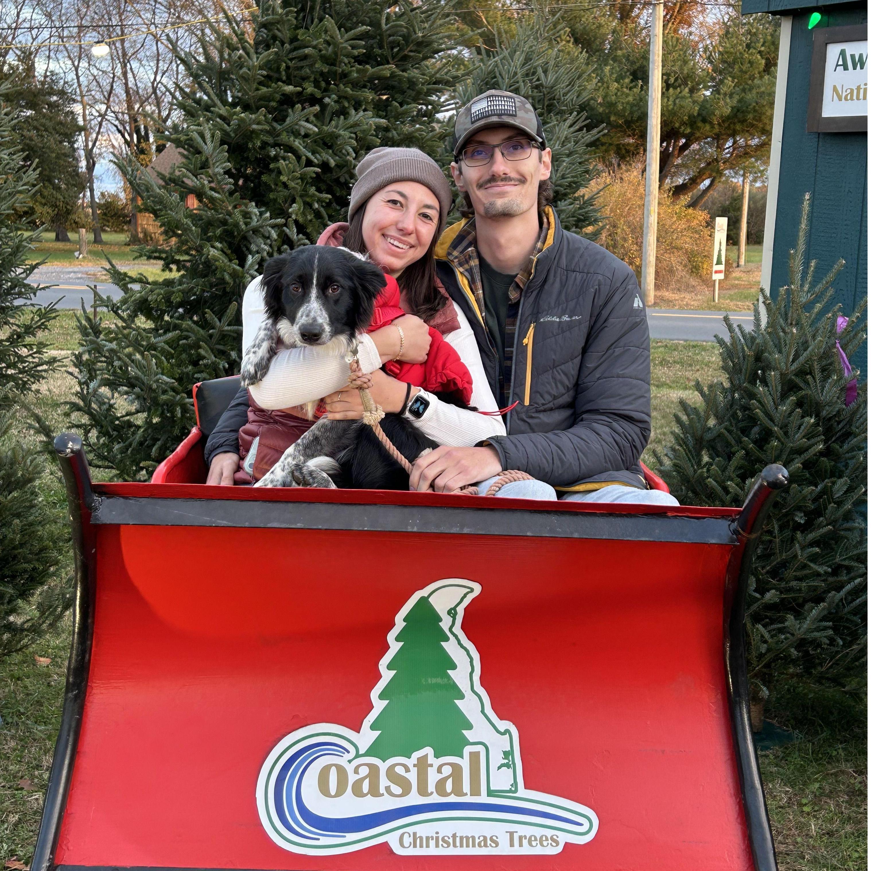Family photo with our pup Willow
