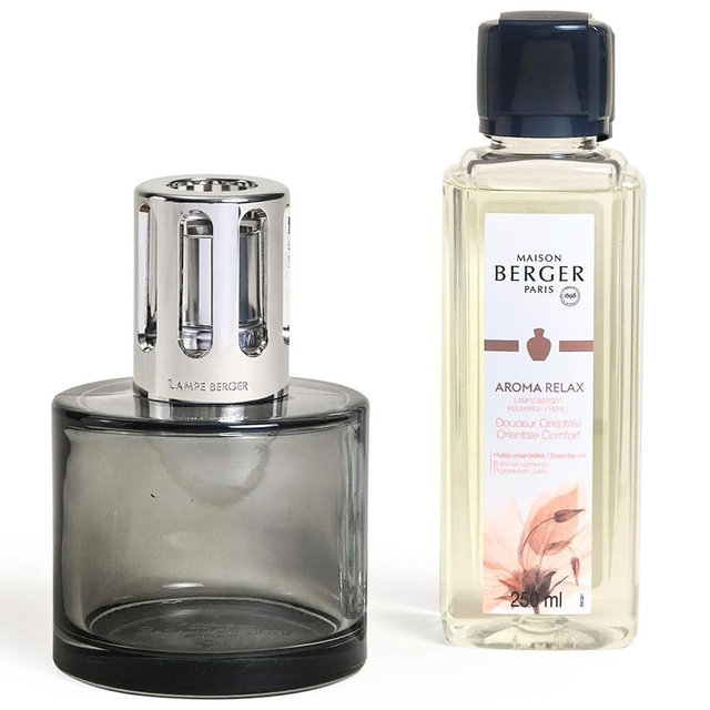 MAISON BERGER - Lampe Berger Home Fragrance Lamp Diffuser - Model Aroma - 4.9 x 3.2 x 3.2 inches - Includes Fragrance Oriental Comfort - 250 milliliters - 8.45 Fluid Ounces (Aroma Relax)