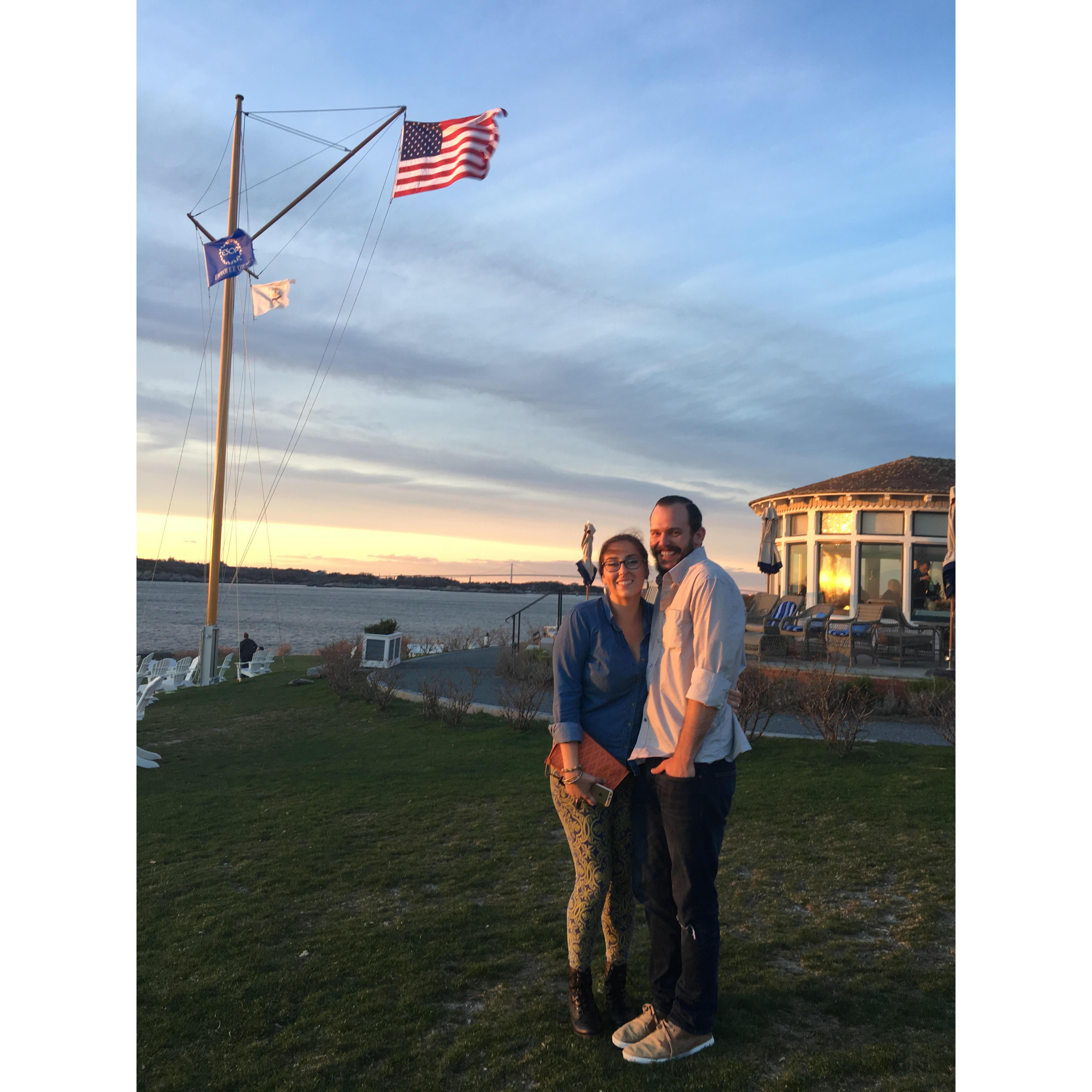 CastleHill in April...Matt was FREEZING! lol