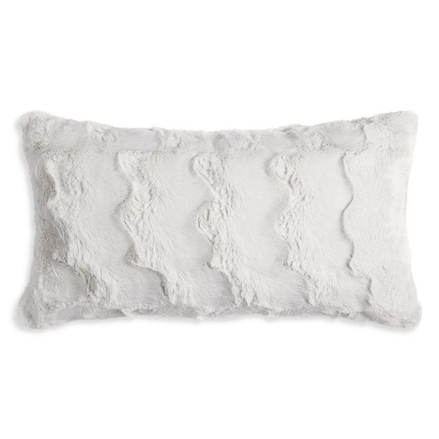 Hudson Park Collection Marble Faux Fur Decorative Pillow, 12" x 22" - Exclusive
