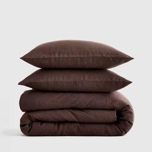 Linen Duvet Cover Set | Quince in Espresso | King/Cal size