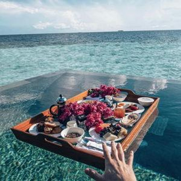 Floating breakfast in private pool