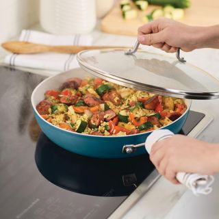Hard Anodized Ceramic Induction Skillet with Lid