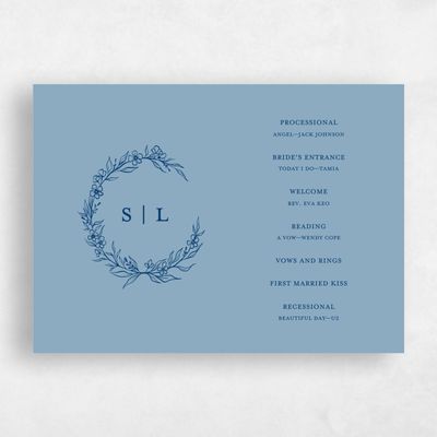 Dusty Blue Wedding Program - Goundry
