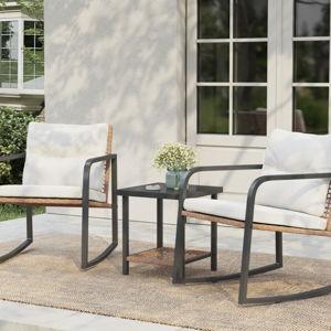 2-person Outdoor Rocking Seating Group With Cushions