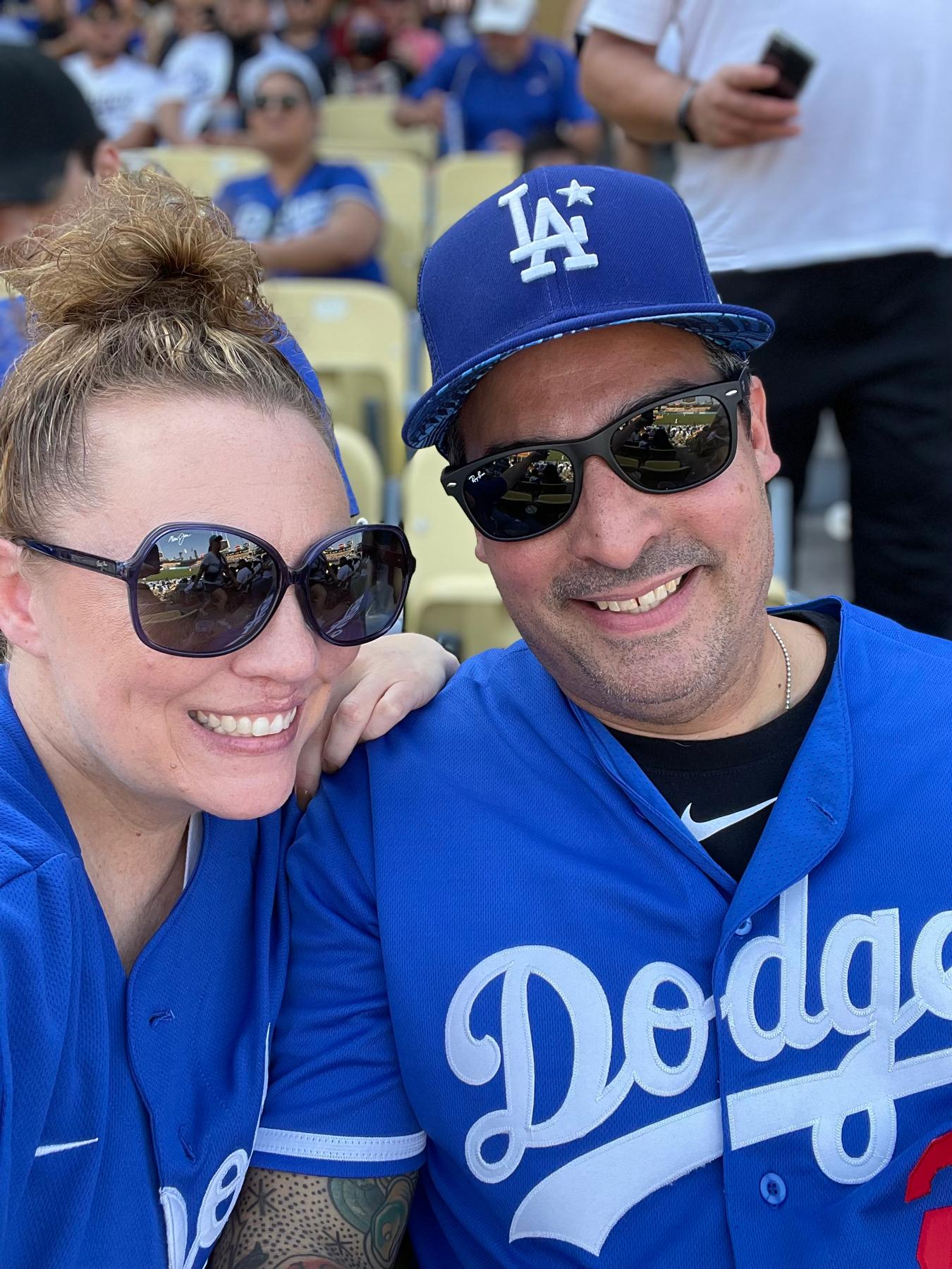 The only Trace Thompson #25 jersey in the park… watching the final home game of the season ⚾️ at Dodger Stadium in Los Angeles, Go Dodgers!