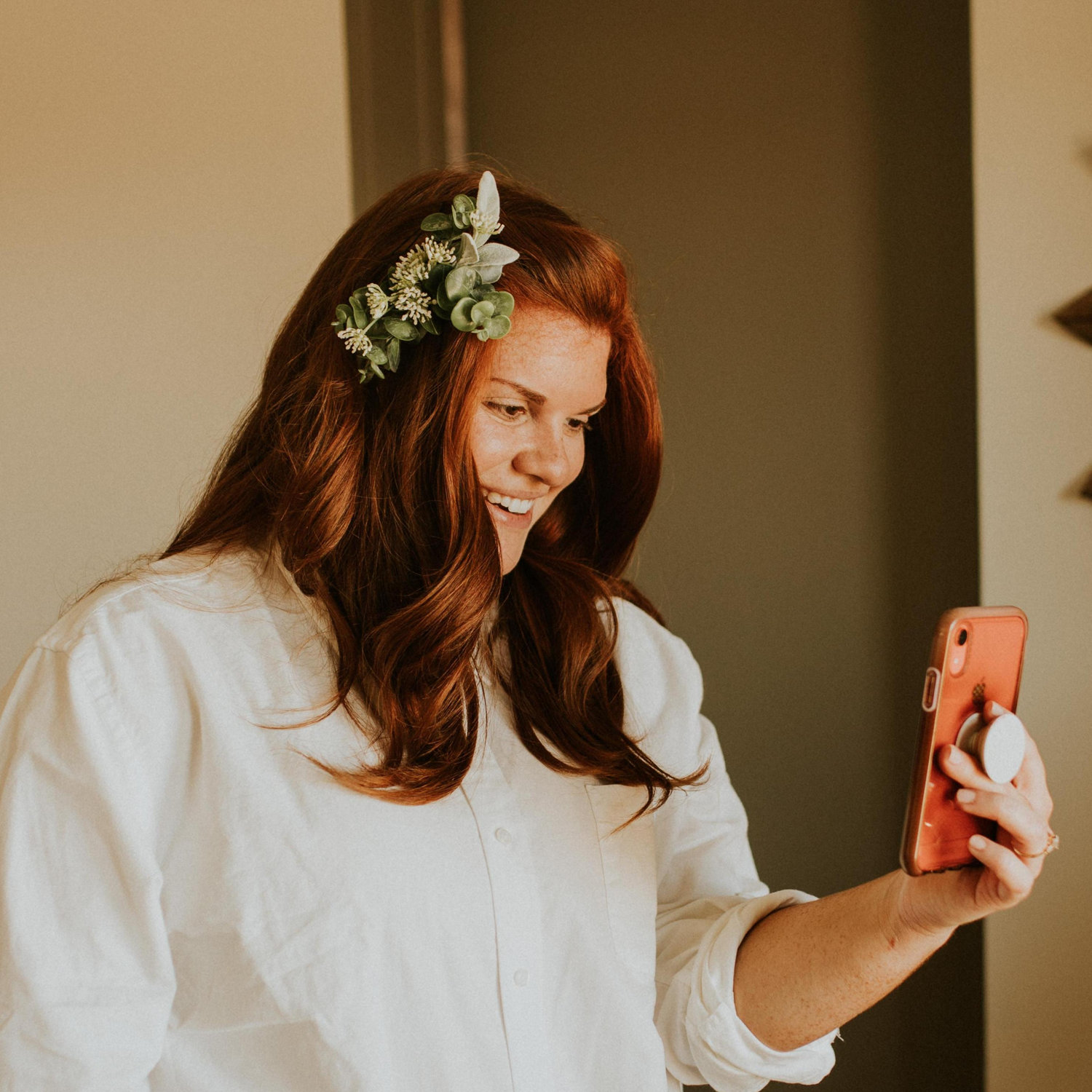 COVID-19 wedding = FaceTime with Grandma, friends, and family prior to ceremony : )