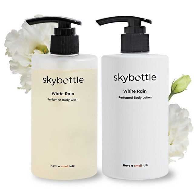 skybottle Daily body care routine combo, Refreshing body wash, shower gel, Moisturizing body lotion for dry skin Perfumed with White Rose Lilac Scent, for Women & Men, 10.1Fl.Oz