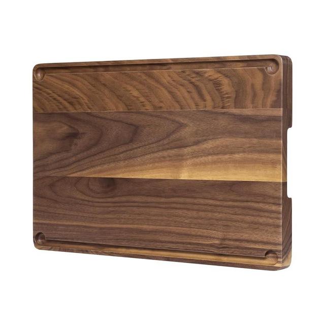 Walnut Wooden Cutting Board for Kitchen 17x11, Sourced from American Black Walnut, Reversible Wood Butcher Block Cutting Board with Juice Groove, Perfect for Festivals, Daily