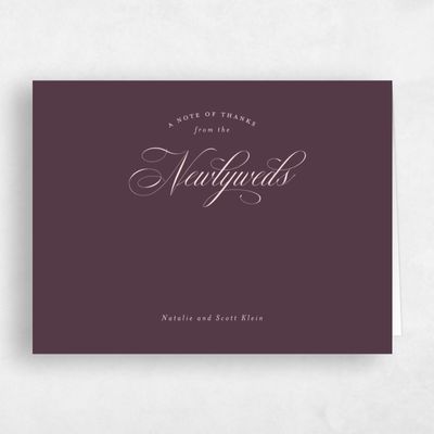 Dark Plum, Purple Wedding Thank You - Marvis Landscape