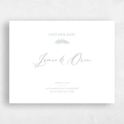 Rich Sage, Green Wedding Save the Date - Mathias Landscape