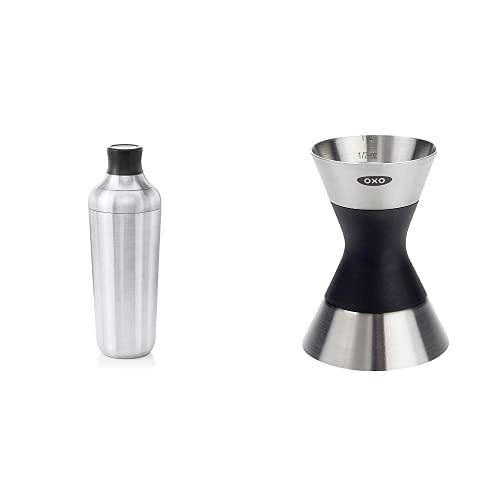 OXO Steel Single Wall Cocktail Shaker & SteeL Double Jigger