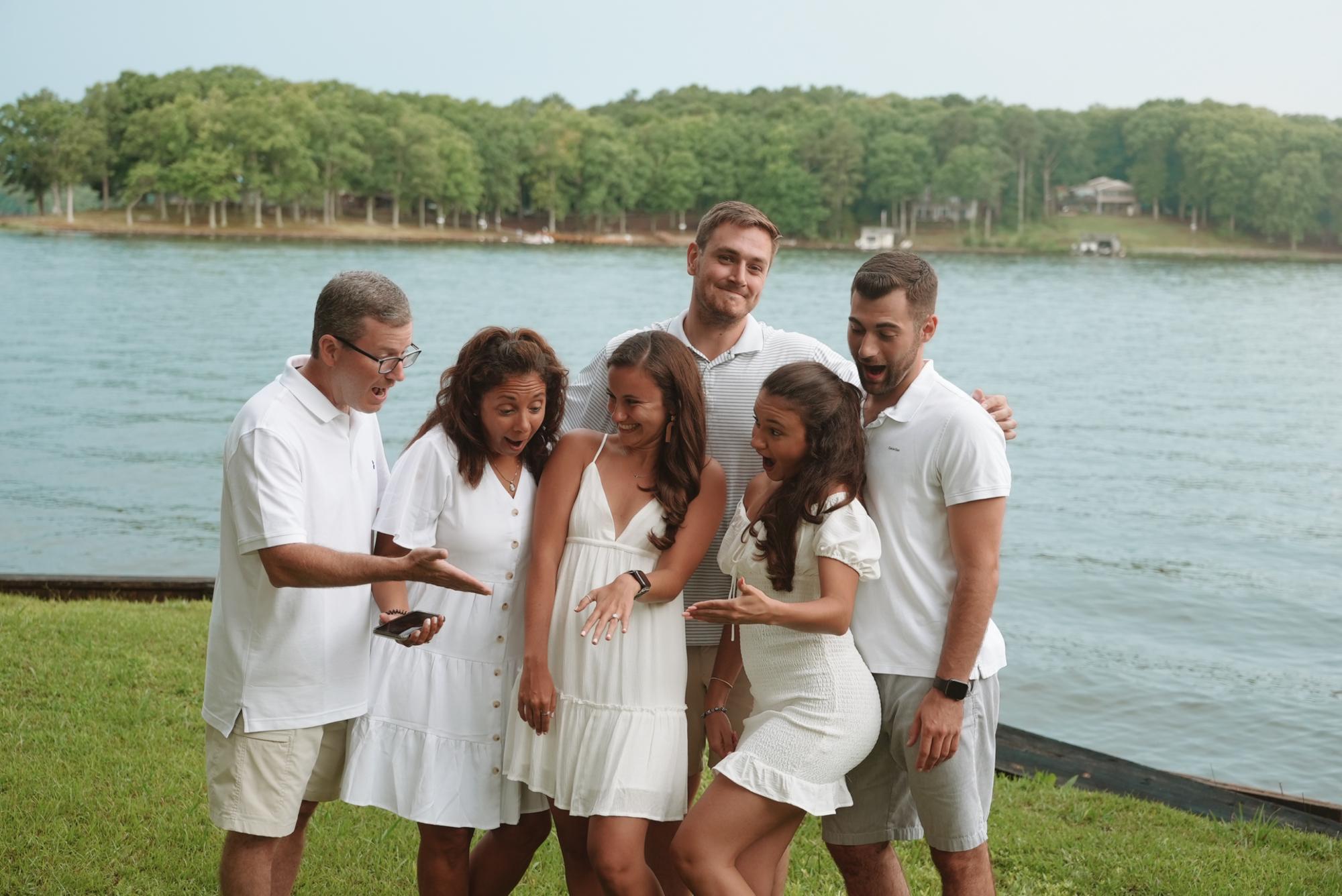 My family "acting" to be suprised.