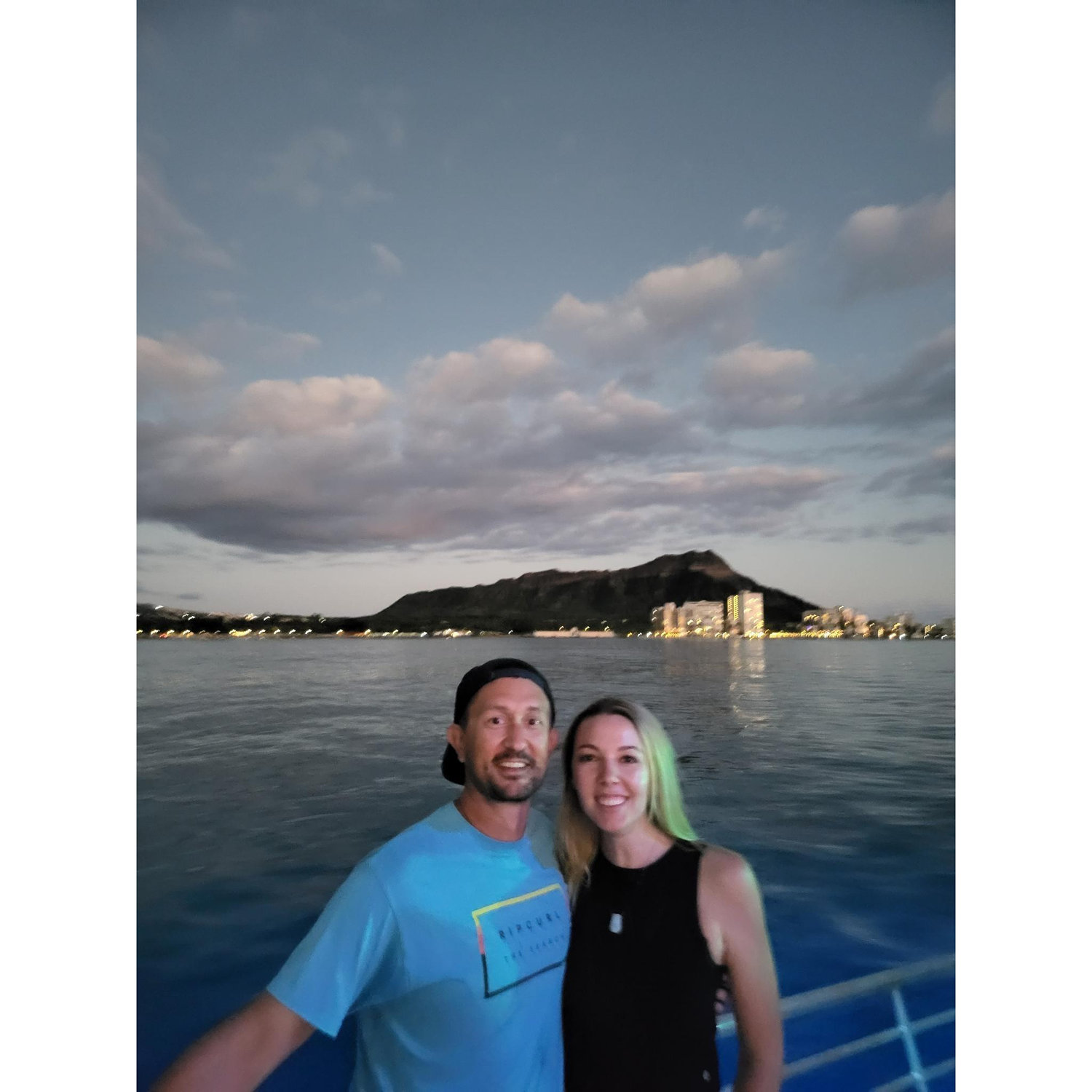 Whale Watching and Beautiful Diamond Head Crater in the background February 2022