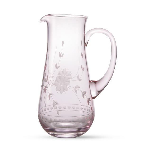 Vintage Etched Pitcher, Pink