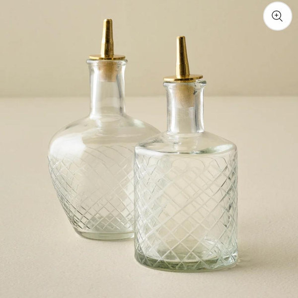 Vintage-Inspired Etched Glass Bottle
