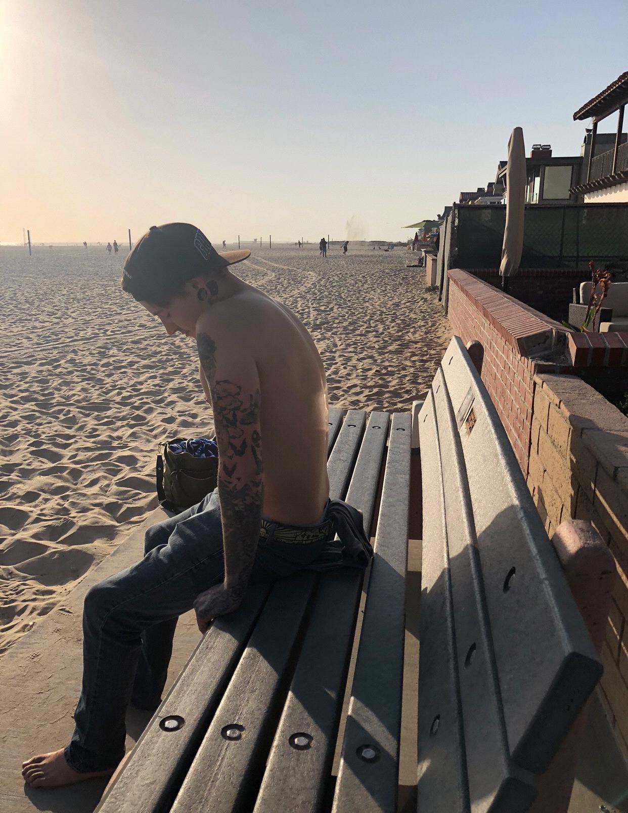 Cody at Jason’s bench. He will always be missed.