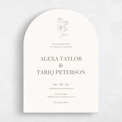 White Arch Wedding Invitation - Maywood Stamp