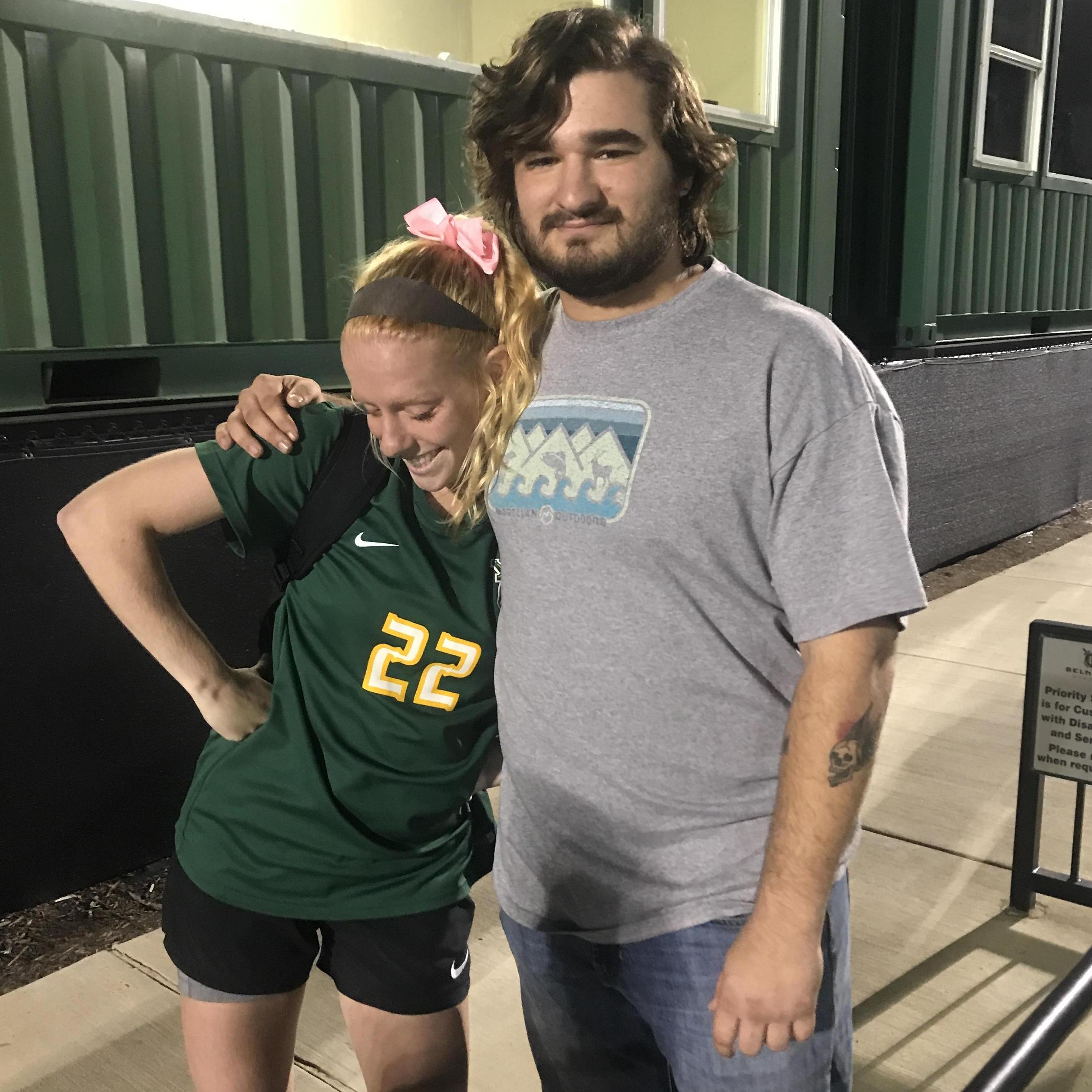 He comes to all of my soccer games at Belhaven University!