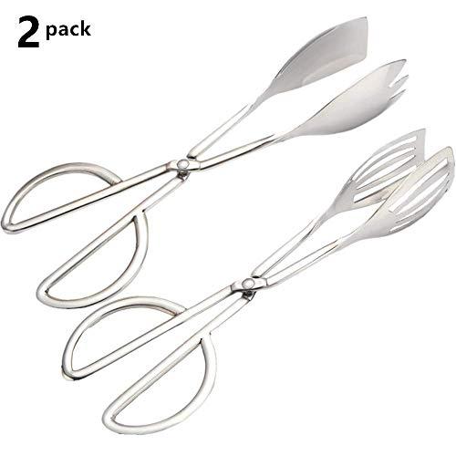 Buffet Tongs Salad Tongs Food Tongs Desserts Tongs Kitchen Tongs Stainless Steel Catering Serving Tongs Cake Tongs Bread Tongs (Set of 2，10.3”）