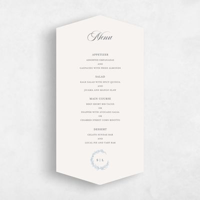 Beige Diamond Wedding Menu - Goundry