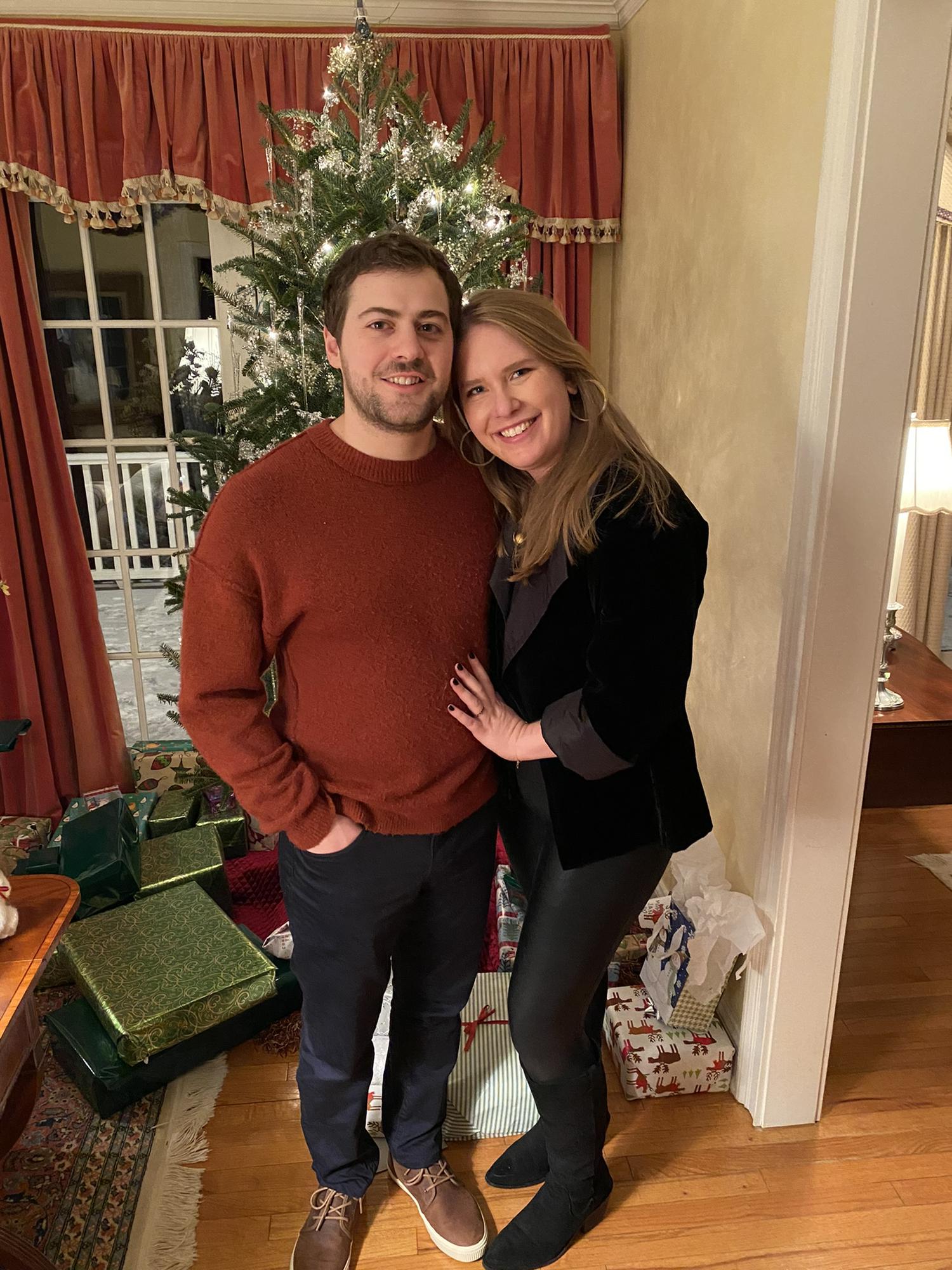 On Xmas Eve 2021 celebrating our engagement with our families.