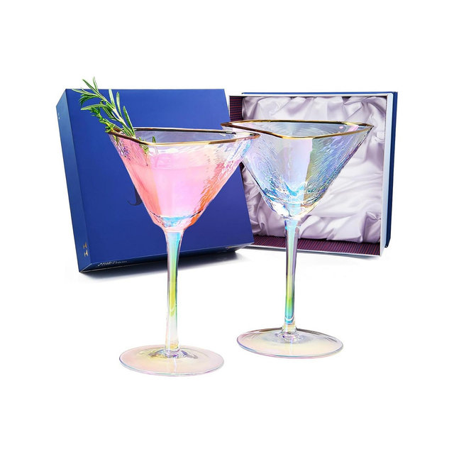 The Wine Savant Classic Hammered Martini Glasses, Set of 2