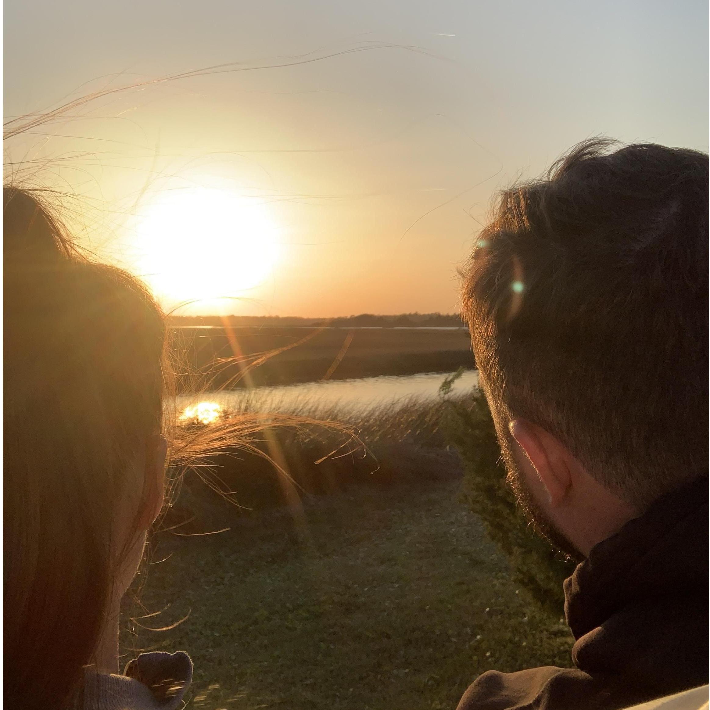 April 2021 - Topsail Island, NC. 
Patrick was finally back in NC and they spent a lot of time at Carla's family beach house.
