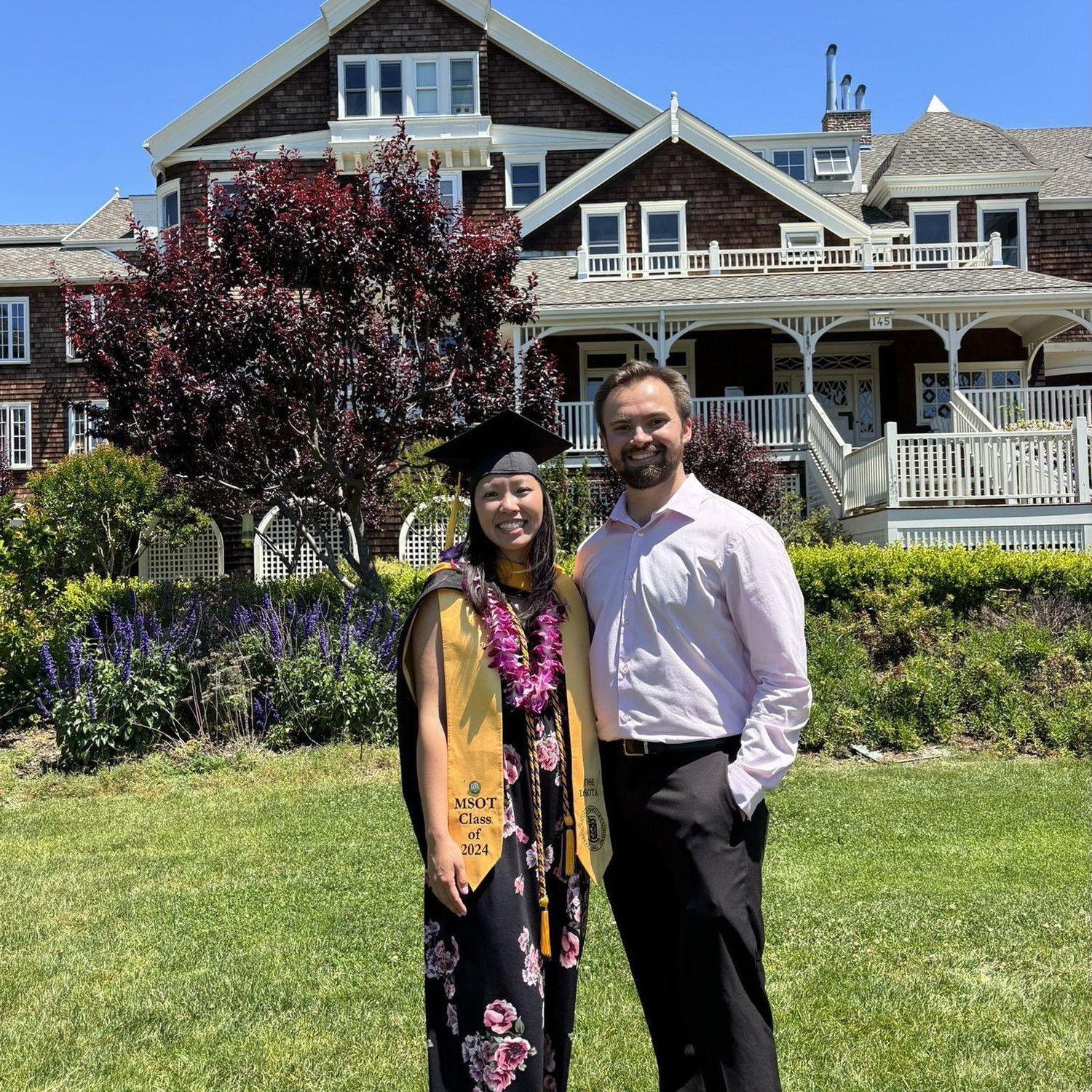 Celebrating Ariana's master's graduation at Dominican University in the bay area