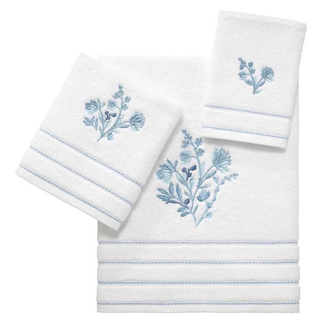 IZOD - Towels, 3pc Floral Towel Set, Soft & Absorbent Cotton (Mystic Collection, White)