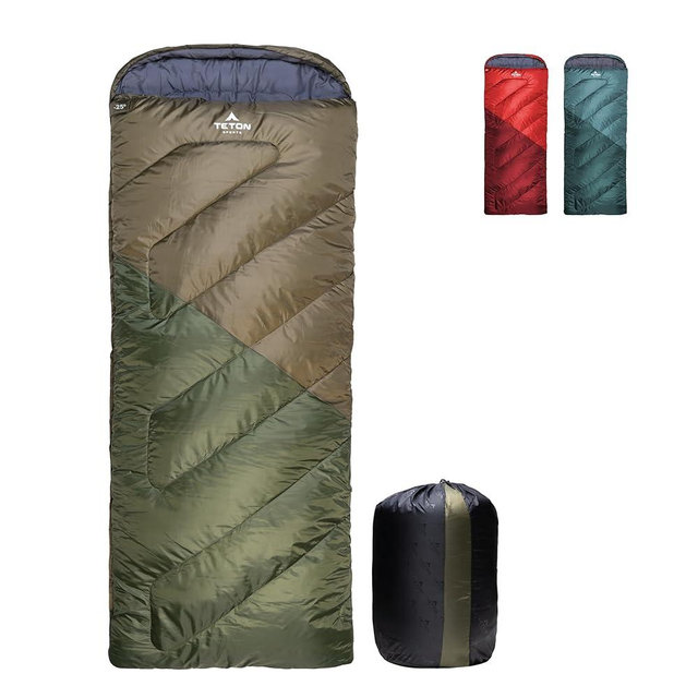 Teton Celsius Regular, -25F, 20F, 0F Degree Sleeping Bags, All Weather Bag for Adults and Kids, Camping Made Easy and Warm, Travel Sack Included