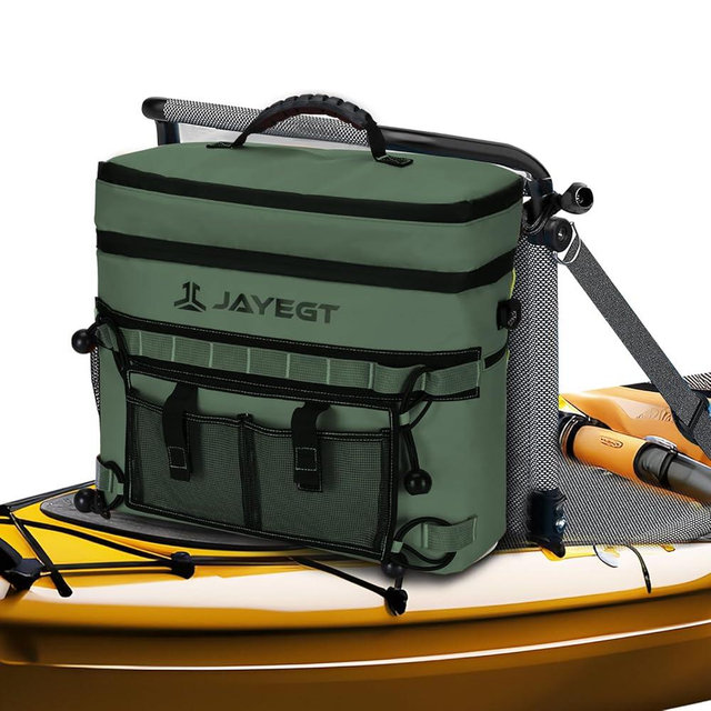 Kayak Cooler Behind Seat - Waterproof Cooler Bag Compatible with Lawn-Chair Seat Kayak，Kayak Accessories Camping Cooler, Portable Ice Chest for Fishing, Beach,Picnic, Trips (Orange, Medium)