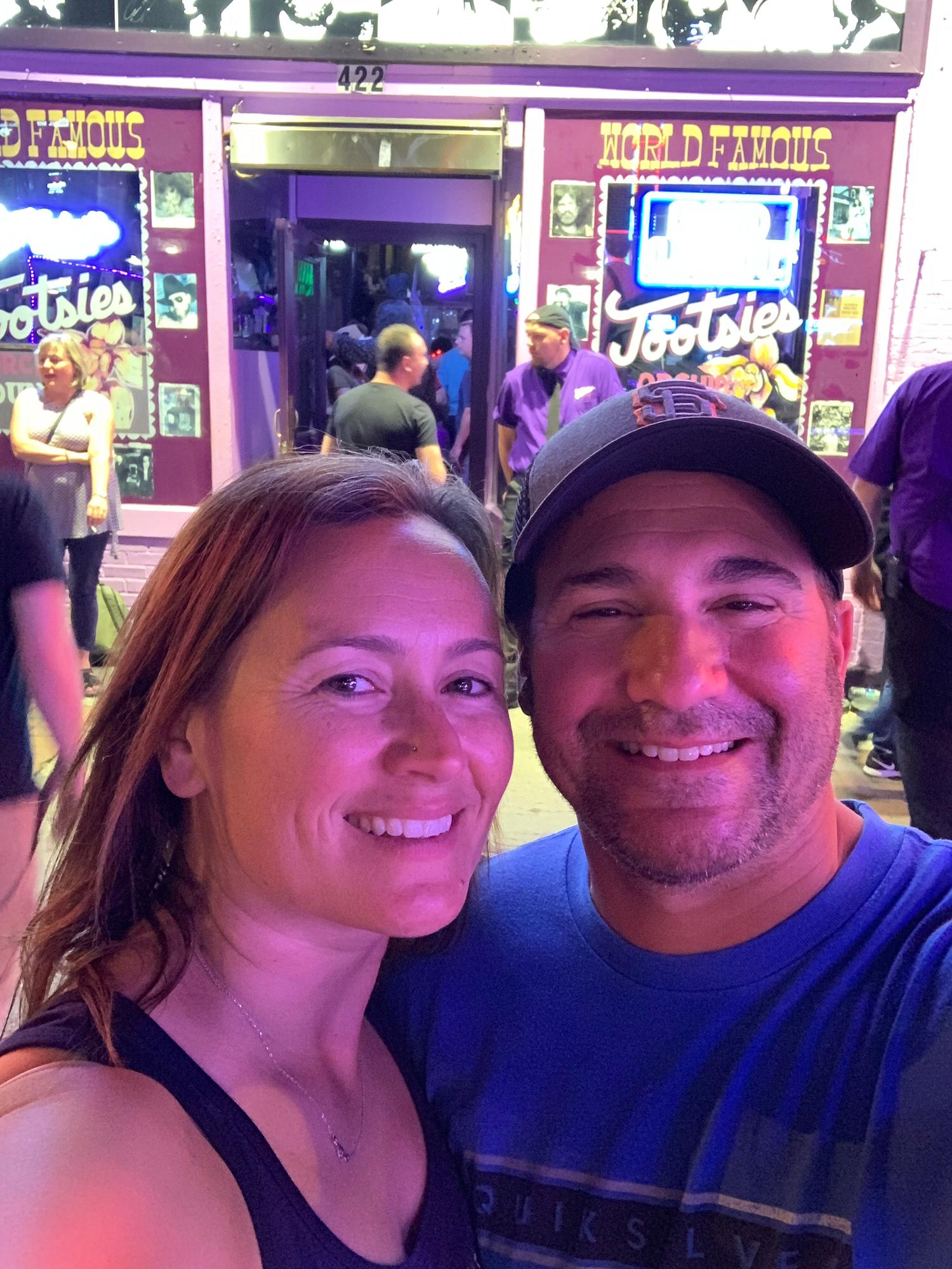 Pre-Honeymoon... Nashville, outside Tootsie’s Orchid Lounge!!!!
