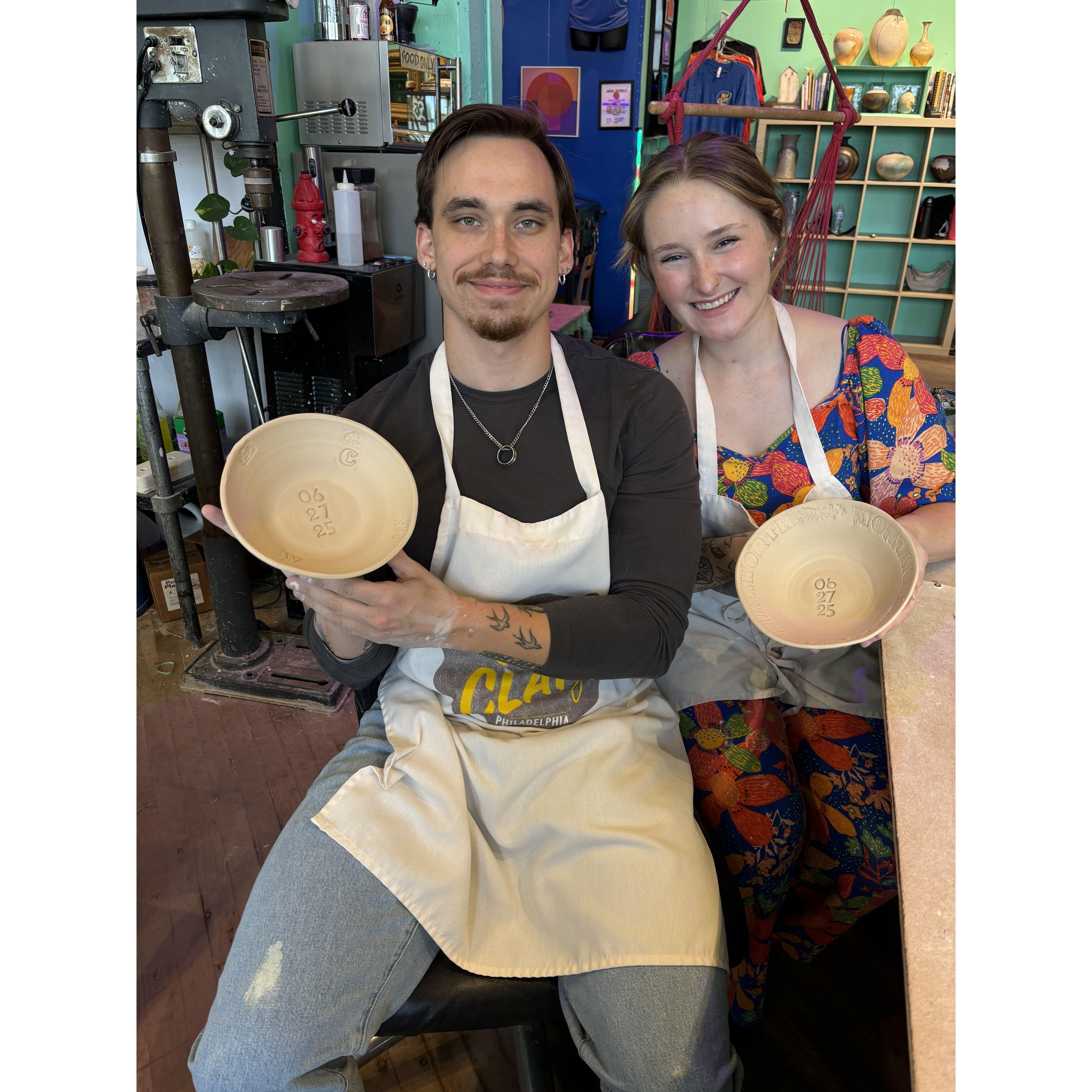 Making our wedding dishes