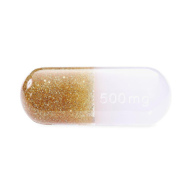 Jonathan Adler Large Gold Glitter Acrylic Pill