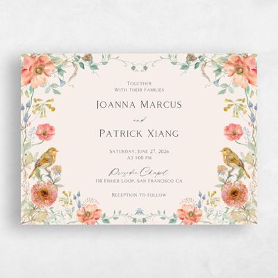 Beige Landscape Wedding Invitation - Aurelia Landscape