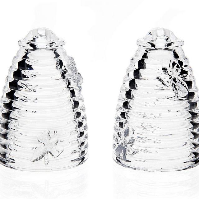 Beehive Glass Salt and Pepper Shakers
