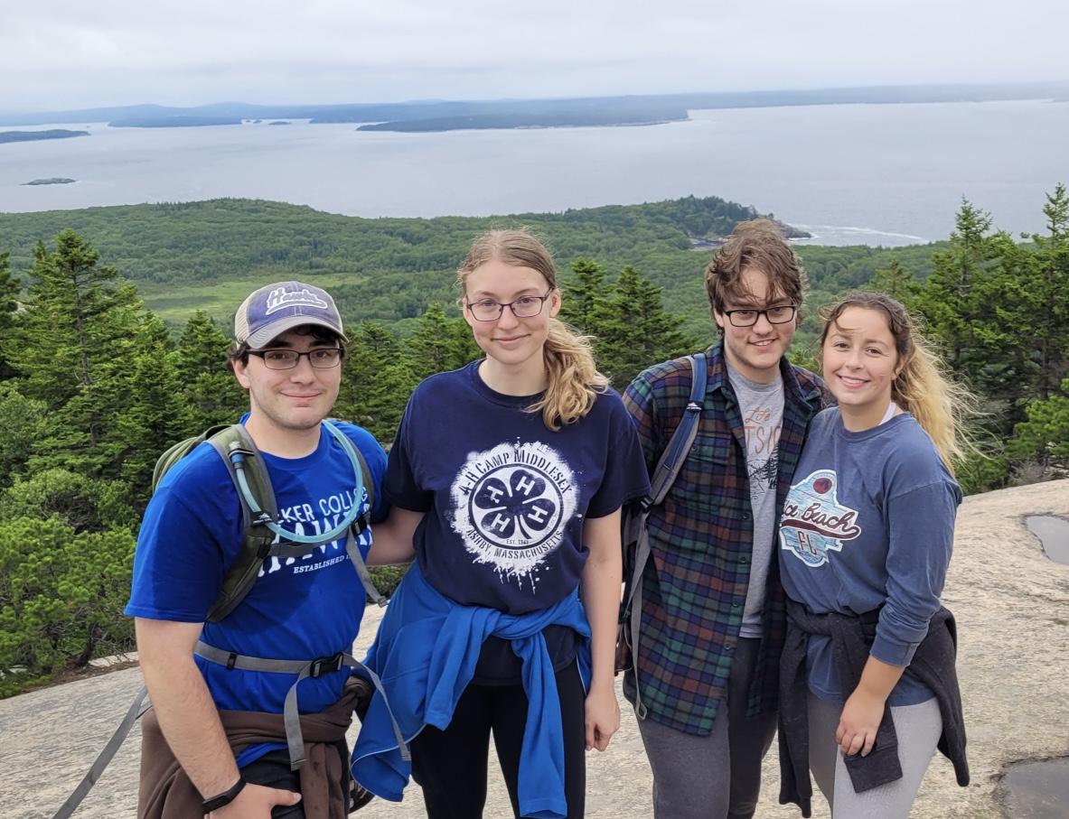 July 4th, 2021: A trip to Acadia National Park with the Scotti family led to climbing a terrifyingly steep mountain on a whim. This photo was taken at the peak. Conner’s camelback leaked all over him.
