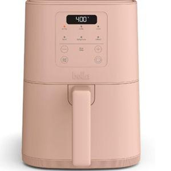 bella 4Qt Slim Air Fryer, Fits-anywhere™ Kitchenware, EverGood™ Ceramic Nonstick Coating, Adjustable Temperature, 6 Preset Cooking Options, 60 Min Auto Shutoff w Audible Tone, 3.3lb Capacity, Blossom